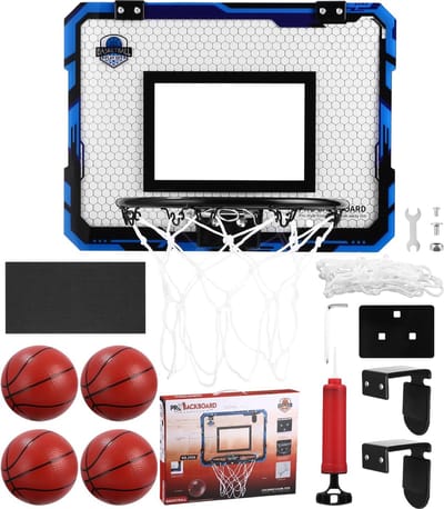 Basketbalkorf voor binnen voor kinderen, basketbalmand met 4 ballen, mini basketbalkorf, kamer, indoorsportspeelgoed, outdoor basketbalbord, wandmontage, basketbalset, geschikt cadeau voor jongens