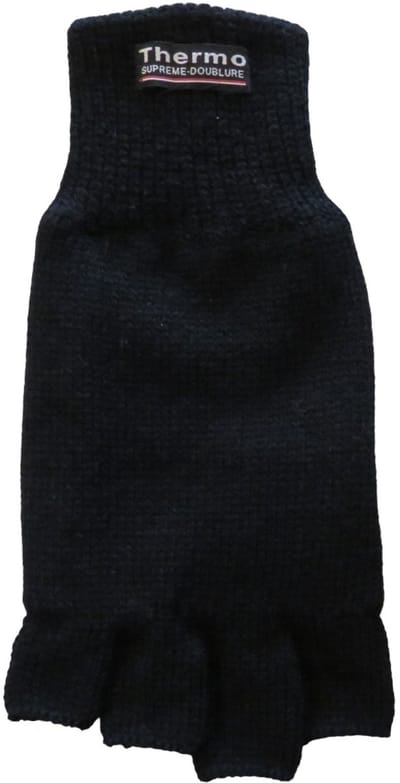 Handschoenen Thermo halve vinger gebreid, fleece binnenkant - XXXL