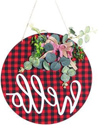 Welkomstbord Hout - Decoratie Huis - Voordeur Versieren - Rustieke Stijl - 30x30cm - Natuurlijk Hout
