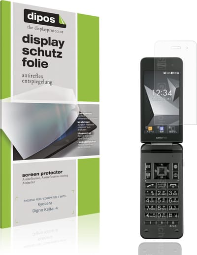 dipos – 4x Matte Beschermfolie geschikt voor Kyocera Digno Keitai 4 | Krasbestendige & antireflecterende Screenprotector Ultra-Thin