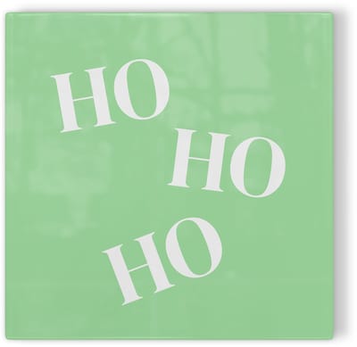 Tegeltje Kerst: HO HO HO – lichtgroen – kerst tegeltje – tegeltje met tekst