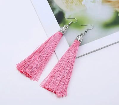 Akyol - Oorhangers – roze oorhangers – kwast oorbellen – hang oorbellen - oorbellen roze - festival – roze oorbellen – roze hang oorbellen – cadeau voor vriendin – bohemian - festival oorbellen - bohemian sieraden - bohemian oorbellen