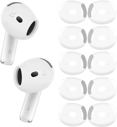 Ultra Dunne Silicoon Oordopjes voor AirPods 4 - 5 Paar Vervangende Oorkussens voor Comfort en Geluidsisolatie (Wit)
