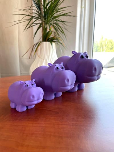 Cadeau Beeldje Nijlpaard Kawaii Decoratie Bureau Baby Kinderkamer Kantoor | 1x big hippo 12 cm / Purple