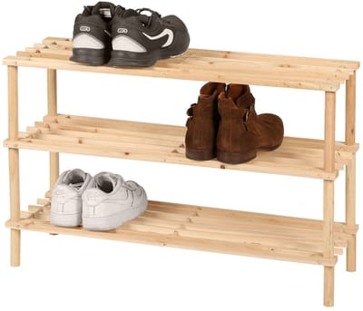 Urban Living Schoenenrek - hout - 3-laags - 74x26x48 cm - schoenen opbergen