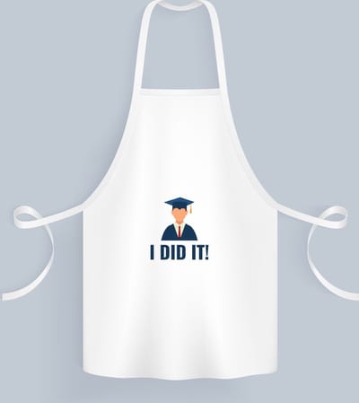 Akyol - i did it! Keukenschort - Geslaagd - iemand die is geslaagd - gelukt - gefeliciteerd - examen - school - diploma gehaald - cadeau - kado - geschenk - gift - 82 bij 71 cm