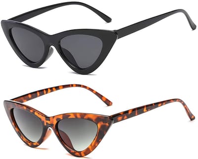 Dailygoods- Zonnebril Dames Vintage - Kattenogen - Retro Eyewear - Metalen Montuur - UV Bescherming - Lichtgewicht Kunststof Glazen - Fashionbril