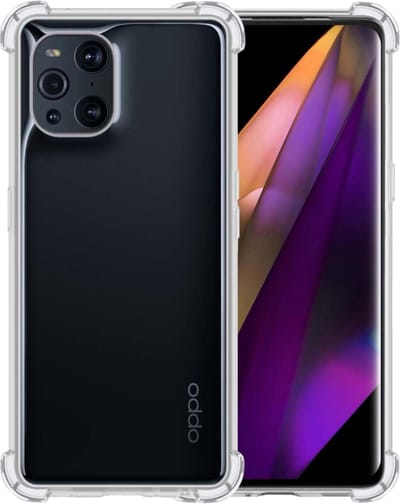 Hoesje - Geschikt voor OPPO Find X3 Pro - Sterk & Shockproof - Siliconen Shock Case - Hoes Cover - Telefoonhoes - Transparant