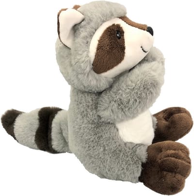 Inware pluche wasbeer knuffeldier - grijs/bruin - zittend - 21 cm