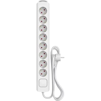 Sencys Stekkerdoos 8-voudig Wit 1,5 Meter