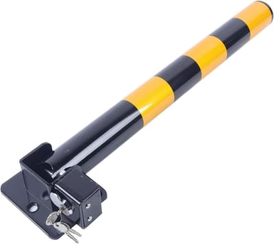 Opvouwbare Parkeerpaal - Stalen Oprit Paal - Voertuig Bescherming - Ingebouwd Slot - 60cm Hoog 60mm Diameter - Zwart