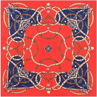 Emilie Scarves Zijden sjaaltje Donker blauw Rood - 70*70CM