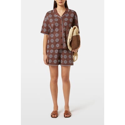 Scotch & Soda Jacquard Collared Knitted Shirt Cold Brew Taglia: M | Magliette intime Outlet | Donna