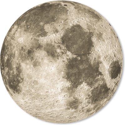 Muismat rond 20x20 cm - Mousepad Ruimte - Maan - Vintage - Ronde muismatten