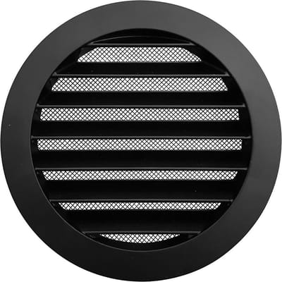 Schoepenrooster rond Ø125mm - Aluminium - Zwart