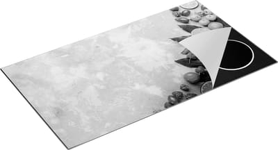 Chefcare Inductie Beschermer Fruit op Grijze Marmer - Zwart Wit - 95x50 cm - Afdekplaat Inductie - Kookplaat Beschermer - Inductie Mat