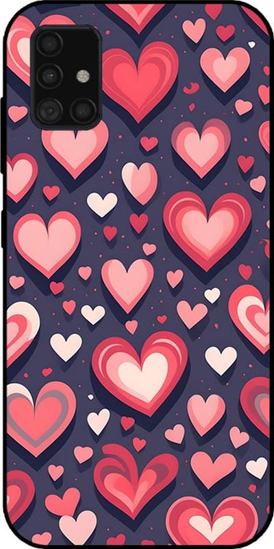 Smartphonica Telefoonhoesje Geschikt voor Samsung Galaxy A51 4G met Hartjes Opdruk - TPU Backcover Case With Heart Design geschikt voor Samsung Galaxy A51 4G
