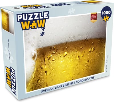 Puzzel Overvol glas bier met condensatie - Legpuzzel - Puzzel 1000 stukjes volwassenen