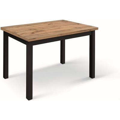 Eikenhouten tafel, antraciet poten, 110x70-190x70cm - POSITANO