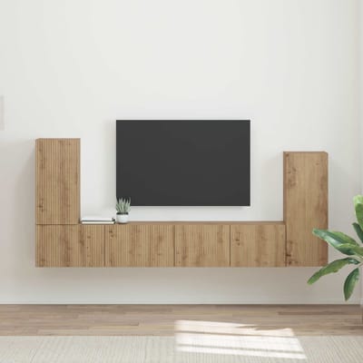 vidaXL - Tv-meubelset - 4 - st - Artisan - Eiken - Bewerkt - hout