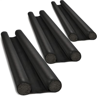 Famanu – Tochtstripset voor onderdeur tegen kou en geluid, dubbele afdichting, set van 3, 86 cm, kunststof, wit