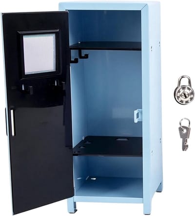 Klein Kluisje - Afgesloten Box - Persoonlijke Bezittingen - Betrouwbaar Sleutelslot - 11.8 x 11.8 cm - Blauw
