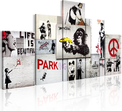 Schilderij - Street Crimes: Banksy Art , 5 luik