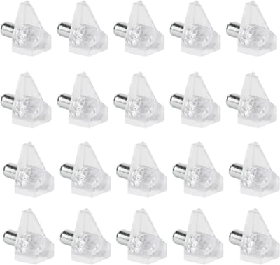 Transparante Planksteunen, 5mm Insteeksteunen voor Planken, Perfect voor Boekenkasten en Meubels (20 Stuks)
