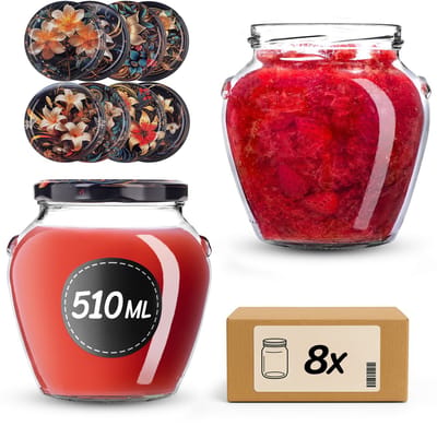 KADAX Amphora Pot 82 mm 510 ml + Deksel 82 mm Bloemen