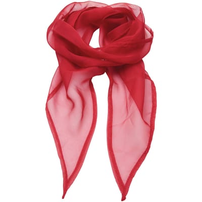 Premier Uniseks sjaal van chiffon in kleuren voor volwassenen (Rood)