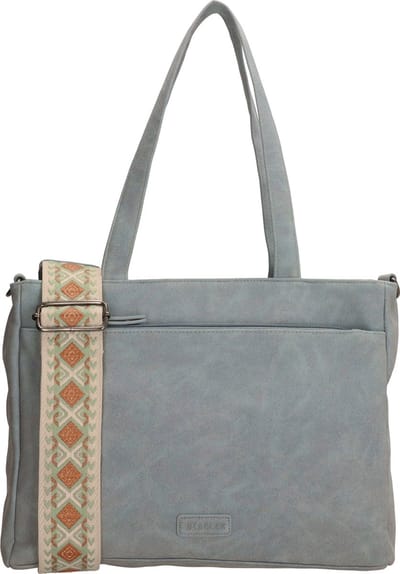Beagles Malaga Hand & Schoudertas Shopper met Trendy Schouderband - Tote Bag - Dames Tas - Lichtblauw