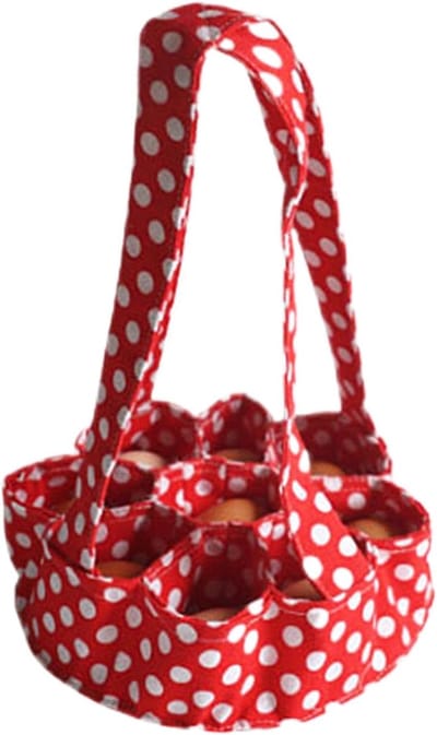 Eier Mand - Eier Verzamelaar - Eieren Opslaan - Met 7 Vakken - 23x22 cm - Rood