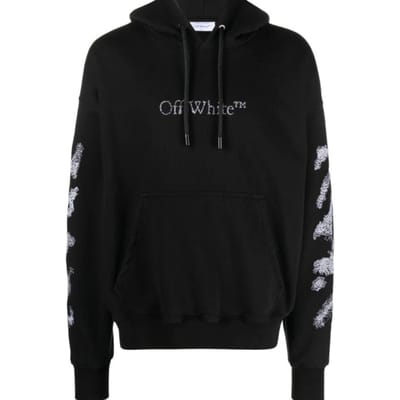 Off-white Diags Bit Book Skate Hoodie Zwart