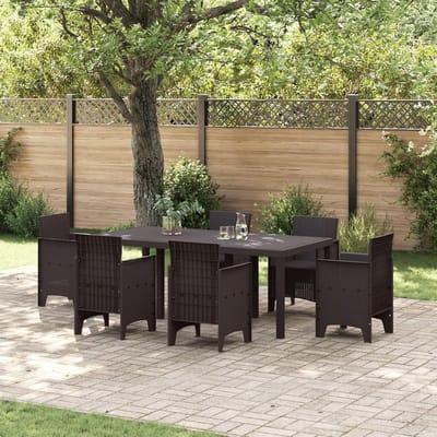 Tuintafel - Buitenmeubel - Gezellig buiten eten - Onderhoudsvriendelijk polyrotan - 200 x 100 cm - Bruin