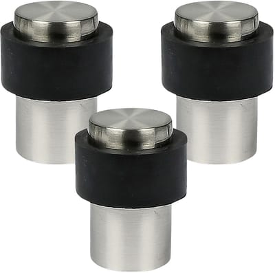 Benson Deurstopper - 3x - zilverkleurig - met schroef montage - H4 x D3 cm - deurbuffer