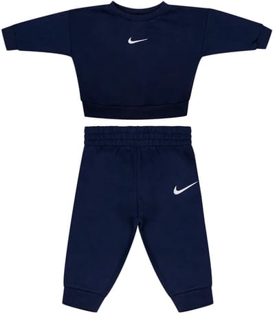 Nike Kids Essential Fleece Crew Set Blauw 9 Months Jongens,Meisjes