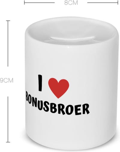 Akyol - i love bonusbroer Spaarpot - Broer - de liefste bonusbroer - verjaardag - cadeautje voor broer - broer artikelen - kado - geschenk - 350 ML inhoud