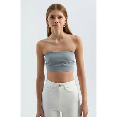 Strapless Basis Crop Top