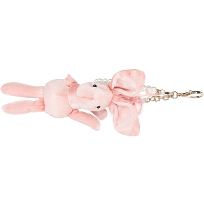 Schattige Sleutelhanger Pluizig Konijn Simulatie Bloem Sleutelhanger Hanger Decoratie voor Tas Rugzak Prachtig Cadeau(Roze Konijn Roze white