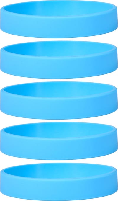 Dinilu - 30 x Siliconen Armbanden Lichtblauw - voor Volwassenen