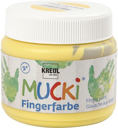 Mucki Vingerverf, geel, 150 ml/ 1 Doosje