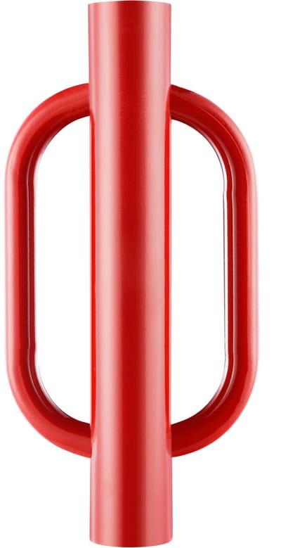Hekwerkpaalduwer met Handgrepen, 4,11 Inch Binnendiameter, 22 Kilo, Robuust Koolstofstaal, voor U-Profielen, Wegwijzers, Houten Palen, Boerenhekken, Rood