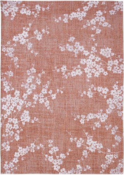Wasbaar Binnen & Buiten Vloerkleed - 140 x 140 cm - Louis De Poortere Sakura Copper Pink - Laagpolig Tapijt - Gerecycled PET - Made in Belgium - Circulair
