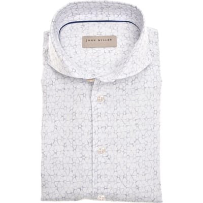 John Miller Overhemd Vintage Duo-Tone Linen Blend Licht Blauw / male