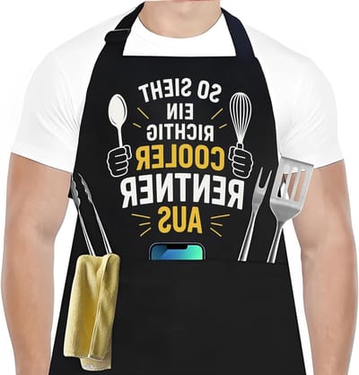 Grappige BBQ Schort voor Mannen, Perfect als Verjaardagscadeau of Pensioen Geschenk, Ideaal voor BBQ Feesten en Vaderdag