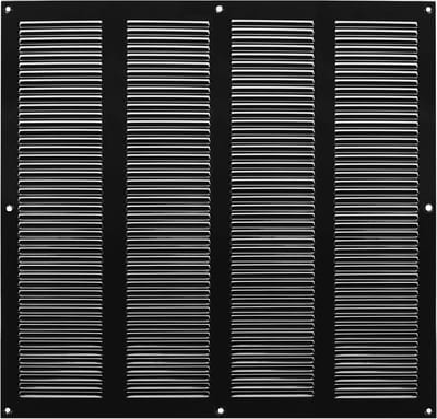 Ventilatierooster Metaal - Ventilatiekap Muggengaas - Ventilatie Optimaliseren - Met Geïntegreerd Muggengaas - 400x400mm - Zwart