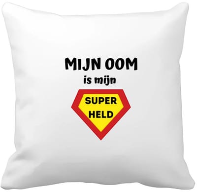 Akyol - mijn oom is mijn superheld Kussen hoes - Oom - super oom - verjaardag - cadeautje voor oom - oom artikelen - kado - geschenk - 40 bij 40 cm