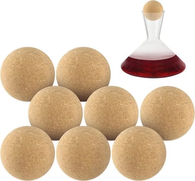 8 stuks houten wijnkurkballs - ideaal voor flessen en ambachten