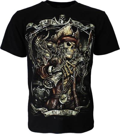 Pirate King Glow in the Dark Piratenkoning T-Shirt - Origineel Design - M