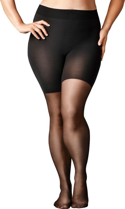 FALKE Beauty Plus eenkleurig materiaal transparant 20 DEN panty dames zwart - maat C SHORT
